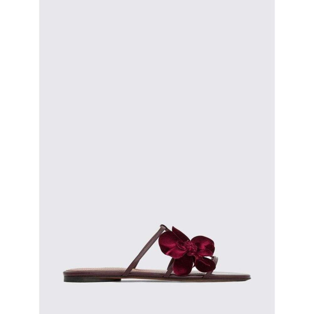 Zimmermann Women Orchid Flat Leather Slides Zimmermann With A Floral Applique